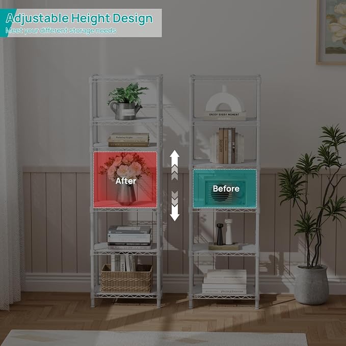 SINGAYE Metal Shelves Wire Shelving Storage Standing Adjustable Shelf Unit