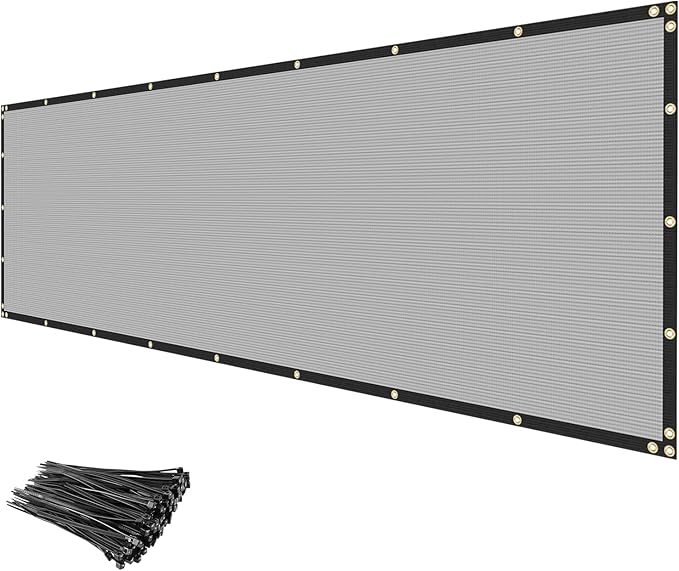 Privacy Fence Screen 5' x 17' Fencing Cover Heavy Duty Mesh Windscreen Cloth for Outdoor Garden Patio Backyard Chain Link Fence Gray
