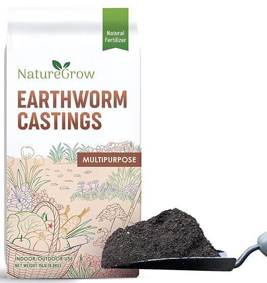 Earth Worm Castings 20LB - Organic Fertilizer Includes Humic Acid - Pure Worm Castings for Gardening