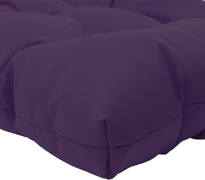 QILLOWAY Outdoor Chair Cushion for Patio Furniture, Waterproof Patio Cushions Set of 2 with Ties, Fade Resistant Replacement Pads for Outdoor Rocking Chairs,Purple
