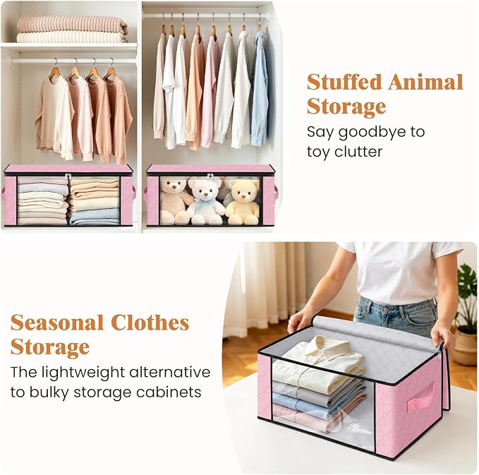 Fab totes 35L Closet Organizers, Foldable Under Bed Storage Containers