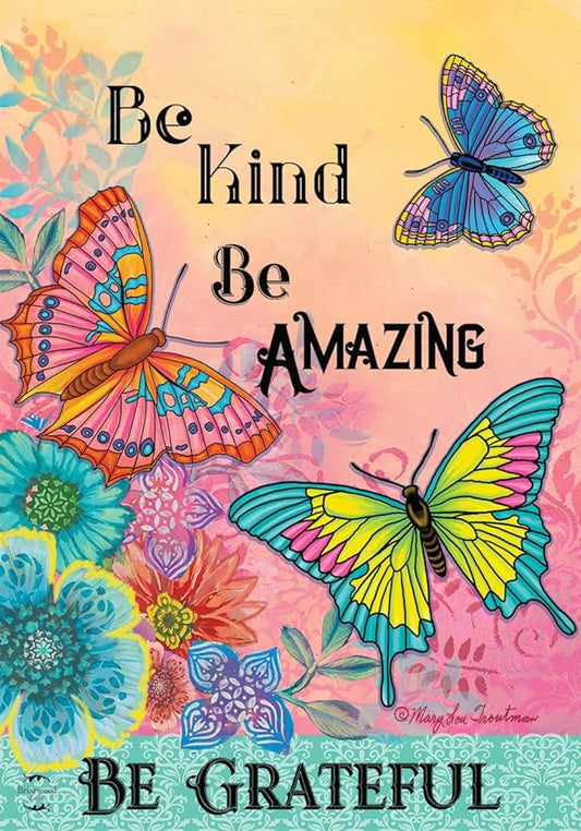 Briarwood Lane Be Grateful Butterflies Spring Garden Flag