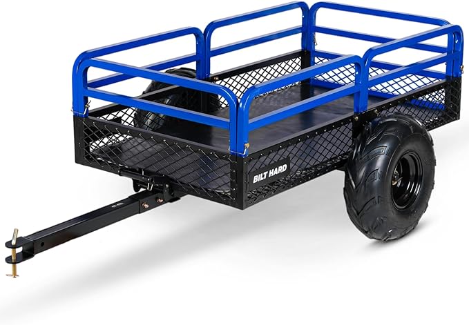 BILT HARD Heavy Duty 1500 lbs Capacity ATV Dump Cart, 11 Cu.Ft Tow Behind Garden Trailer, Pull Behind Yard Dump Trailer for Mowers, Tractor, ATVs
