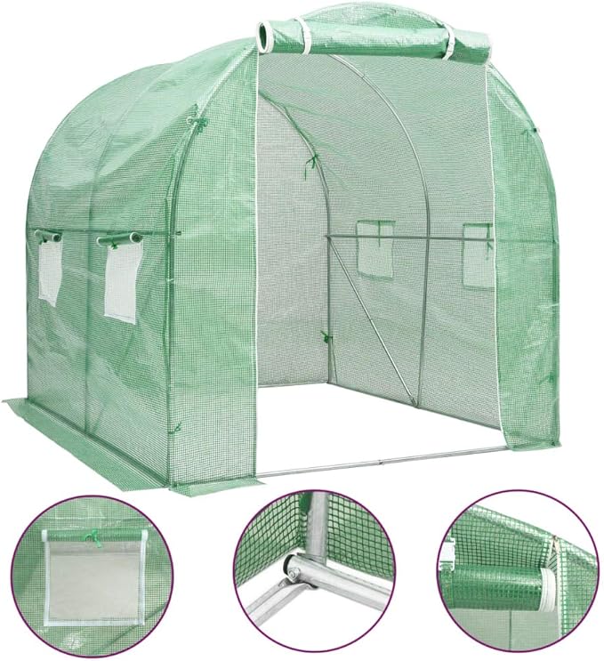 vidaXL Greenhouse, Cold Frame for Garden Patio Backyard Lawn Yard, Green House for Plant Growing Gardening, Outdoor Greenhouse Grow House