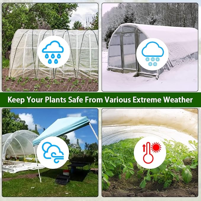 LSGCQ 6 mil Greenhouse Plastic Film Sheeting Cover 10 x 26 Ft UV Resistant Clear Polyethylene Film Green House Hoop Farm Plastic Cover for Gardening, Farming, Agriculture