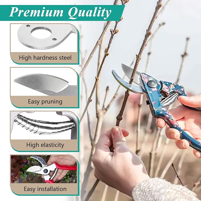 Hand Pruner Replacement Kit (2/3-1) Compatible with Felco Pruners Models: F2, F4 &F11 - Spare Blade, Spring & Adjustment Key for Garden Pruning Shears & Bypass Clippers
