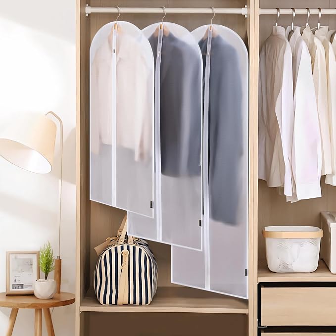 BALEINE 2PK Garment Bags for Hanging Clothes, 60" Suit Bag for Closet