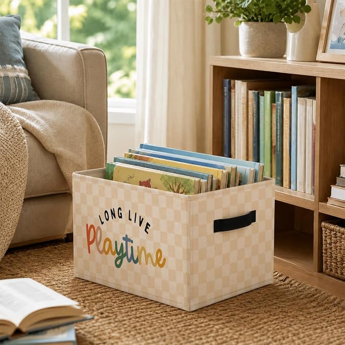 Collapsible Storage Bin for Toy Basket and Closet Use