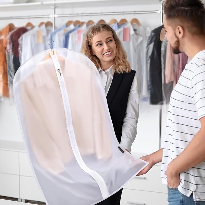 BALEINE 6PK Garment Bags for Hanging Clothes, 40" Suit Bag for Closet