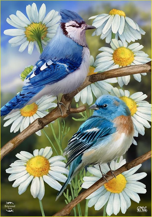 Birds and Daisies Spring Garden Flag 18" x 12.5" Briarwood Lane