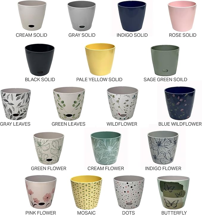 7” Self-Watering Pot – Eco-Friendly Bamboo Planter, Biodegradable & Plastic-Free, Indoor/Outdoor Plant Pot with Built-in Water Well for Healthy Root Growth