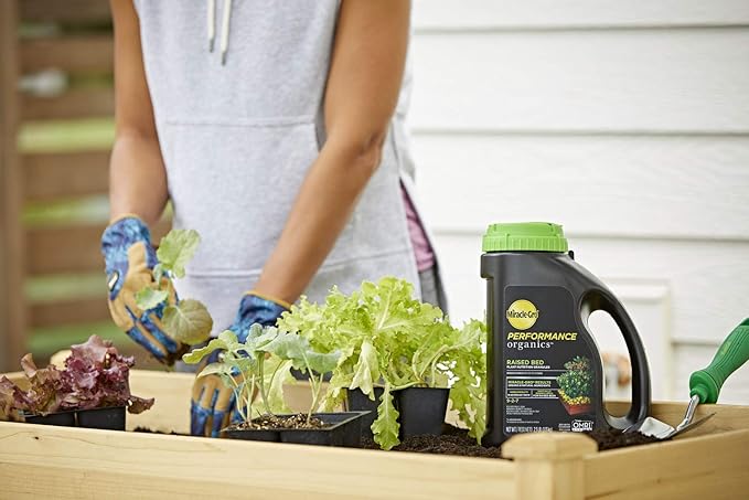Miracle-Gro Performance Organics Raised Bed Plant Nutrition Granules - Plant Food with Natural & Organic Ingredients, for Vegetables, Fruits, Herbs and Flowers in Raised Beds, 2.5 lbs. (Pack of 2)
