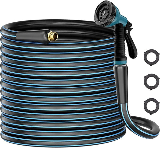 Heavy Duty Garden Hose 100FT: Water Hose With 10 Function Sprayer - Hose Flexible Swivel Leak-Free Connection Kink-free 5/8" - High Pressure Hose for Gardening Car Washing Watering Outdoor