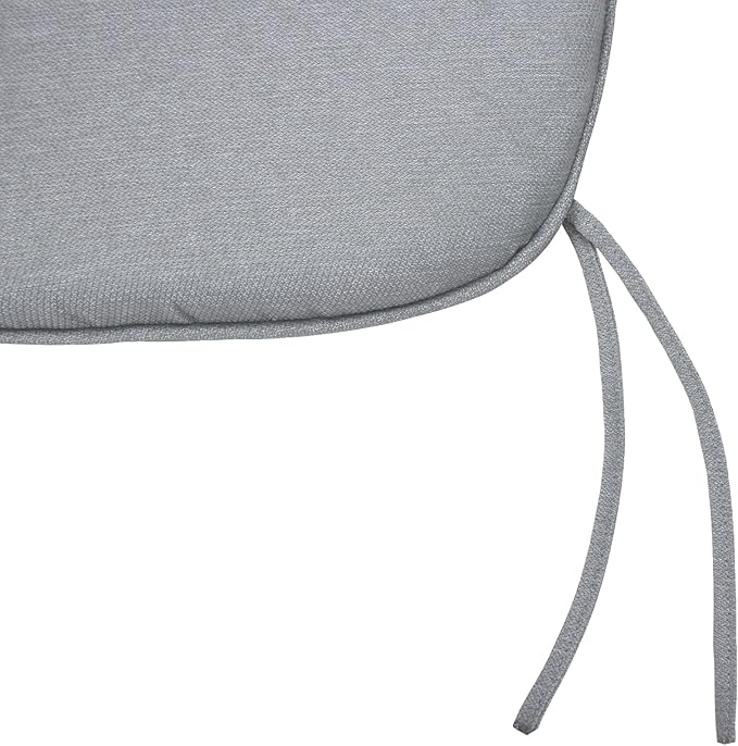 SleepMan Outdoor 17"x16" Chair Cushions with Ties Set of 2, Water Resistant All Weather U-Shape Seat Pads for Patio Garden Furniture Indoor (Set of 2, Light Grey)