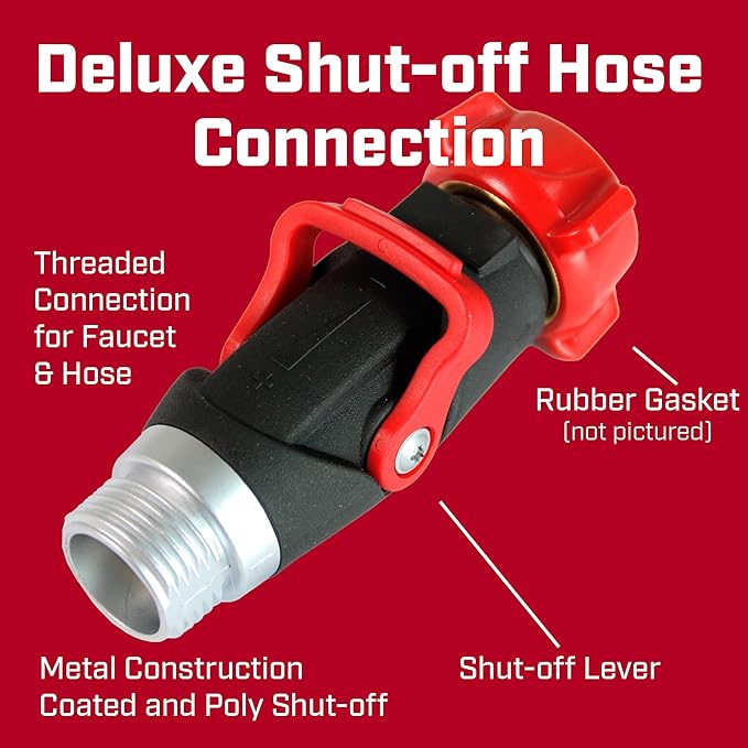 Chapin 6-9479: Deluxe 1-Way Shutoff Hose Connection, Fits Standard Garden Hoses, Metal and Plastic Construction with Shut-Off Valves, Leak-Free, High Volume Water Flow for Landscaping and Outdoor Use