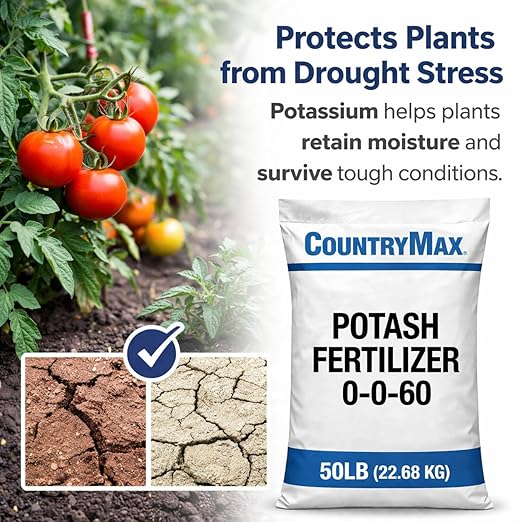 CountryMax Potash 0-0-60 Fertilizer 10 lb – High Potassium Plant Food for Strong Roots, Improved Yield & Plant Health for Lawn & Garden