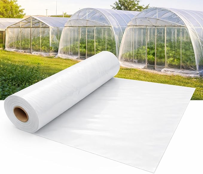 6 Mil Greenhouse Plastic Sheeting, 20x102 FT High Clear Greenhouse Film, Heavy Duty UV Resistant Waterproof Dust Green House Plastic Cover for Garden, Farms, Agriculture