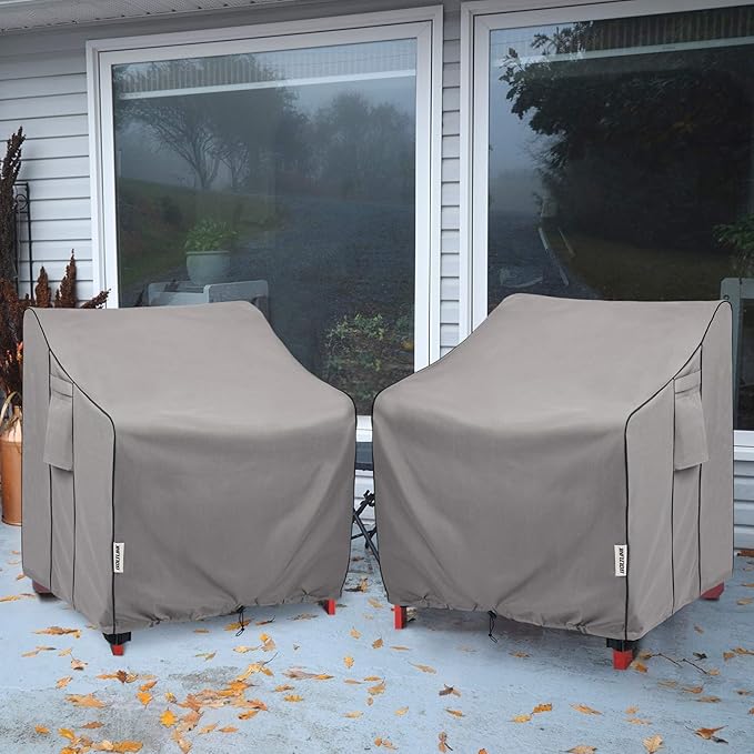 Patio Chair Covers Waterproof, Heavy Duty Outdoor Furniture Covers Fits up to 32W x 37D x 36H inches -2 Pack