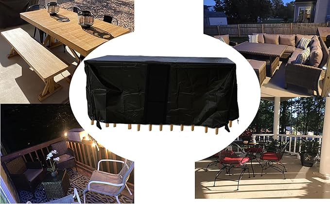 Table Covers,60"(L) x 41"(W) x 29"(H),Outdoor Lawn Waterproof Garden Furniture Cover,Durable Windproof, Fits Rectangle Patio Table