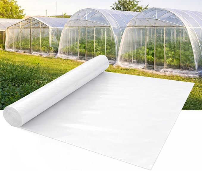 6 Mil Greenhouse Plastic Sheeting, 25x40 FT High Clear Greenhouse Film, Heavy Duty UV Resistant Waterproof Dust Green House Plastic Cover for Garden, Farms, Agriculture
