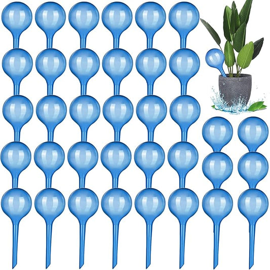 Pinkunn 36 Pcs Plant Watering Globes Plastic Self Watering Bulbs Automatic Plant Watering Devices Self Watering Planter Insert Small Plant Waterer for Garden Indoor and Outdoor Plants Flowers (Blue)