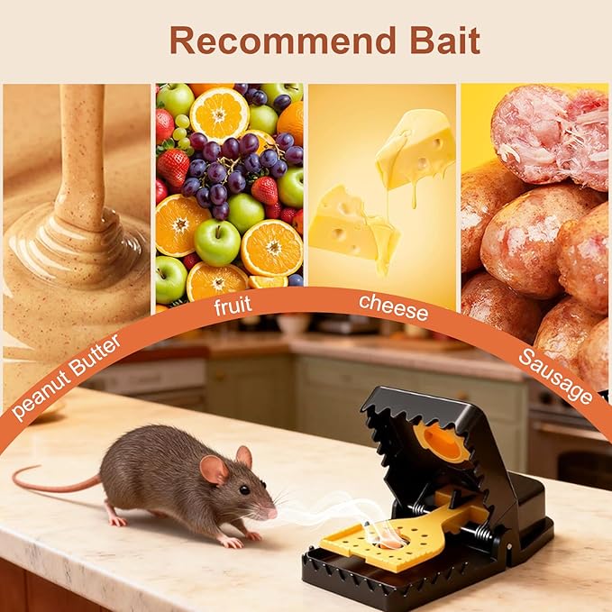 6 Pack Mouse Traps, Large Mouse Trap Indoor for Home, Mice Traps Snap High Sensitive, Easy & Quick-Set Mousetrap, Reusable Rat Trap, Sanitary Pet Safe Rodent Catcher for Outdoor/Garage/Kitchen/Garden