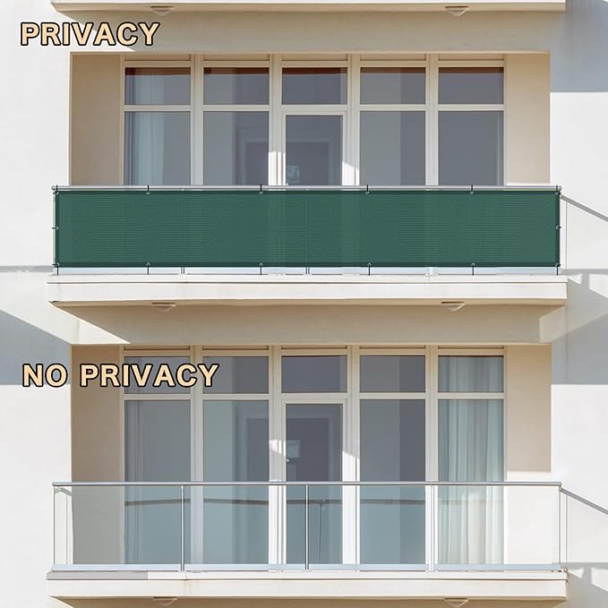 SUNLAX Custom Size 3'x18' Dark Green Fence Covering Privacy Screen Windscreen with Bindings & Grommets, Heavy Duty for Commercial and Residential, 90% Blockage, Cable Zip Ties Included -Available