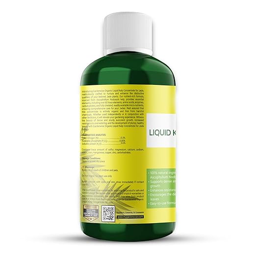 GARDENWISE Organic Premium Kelp Seaweed Fertilizer for Jade - Liquid Fertilizer - Liquid Plant Food - Nutrient-Rich Soil Enhancer - Natural Plant Food for Jade Plant (16 OZ)