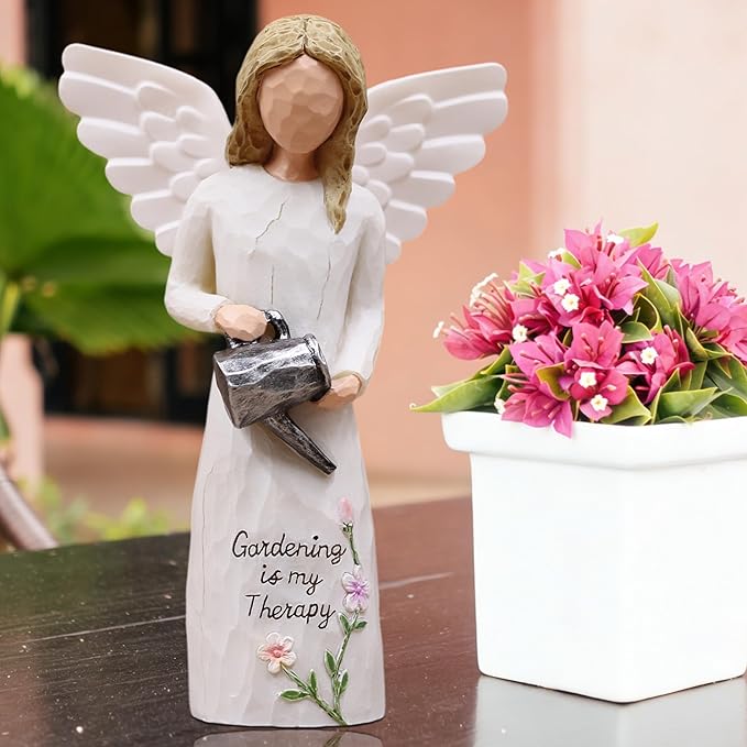 Gardening Gifts for Women, Gift for Gardeners Woman, Garden Gifts Women, Unique Gardening Gift, Garden Angel, Sculpted Hand-Painted Angel Figurine