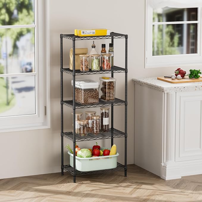 SINGAYE 5 Metal Shelves Wire Shelving Storage Shelf Adjustable Unit Pantry