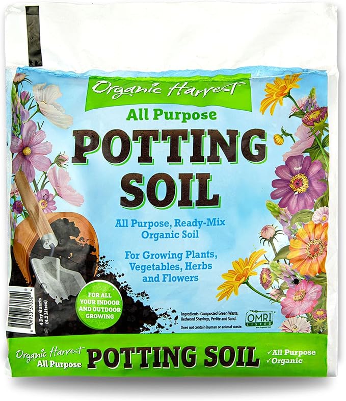 Generic Organic Potting Soil Mix - All Purpose Ready-to-Use Garden Soil for Indoor-Outdoor Plants, Vegetables, Herbs & Flowers - Enriched with Nutrients, Eco-Friendly (4 qt. (1 Pack)), Brown