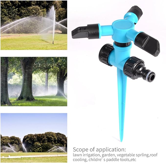 Kadaon Garden Sprinkler, 360 Degree Rotating Lawn Sprinkler Large Area Coverage - Adjustable, Weighted Gardening Watering System
