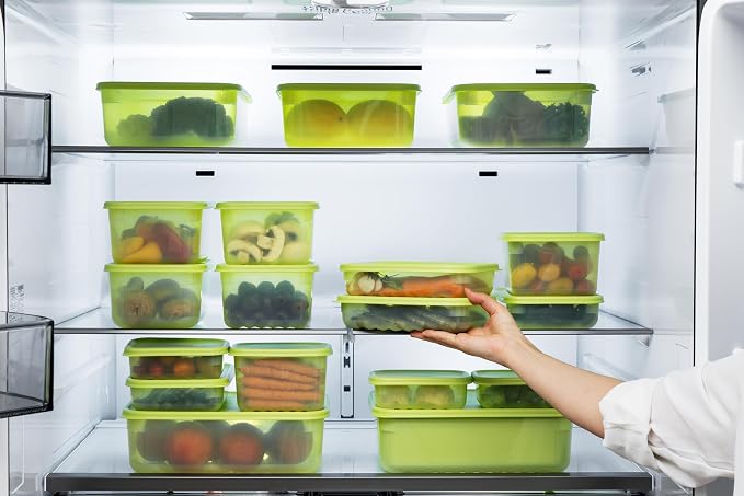 LocknLock Fresh-Block Plastic Food Storage Container | Produce Storage Containers for Fridge | Vegetable & Fruit Storage Containers for Fridge, Storage, Microwave & Dishwasher Safe, 1.5L
