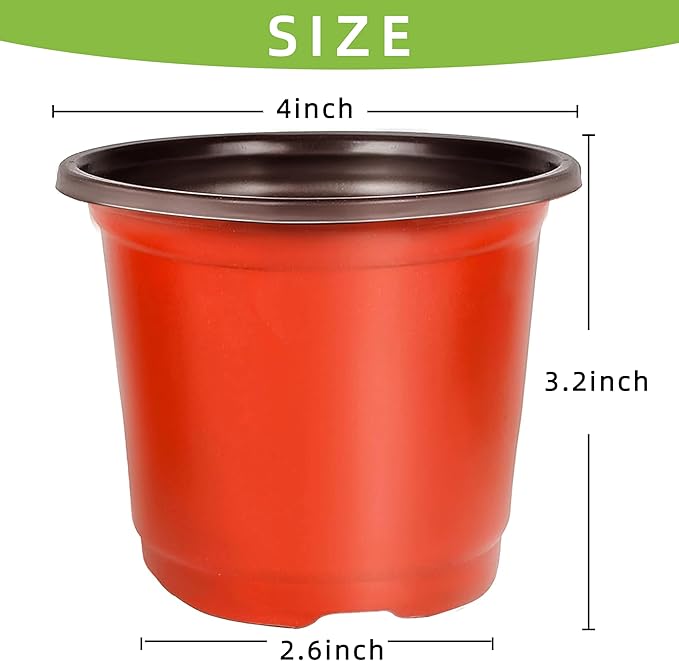 LWWTBS Plant Nursery Pot/Pots 100 Pcs 4" Plastic Small Plants Pots Flower Pots Seed Starting Pots for Plants Indoor Outdoor Seedling pots (with 100 Plant Labels)
