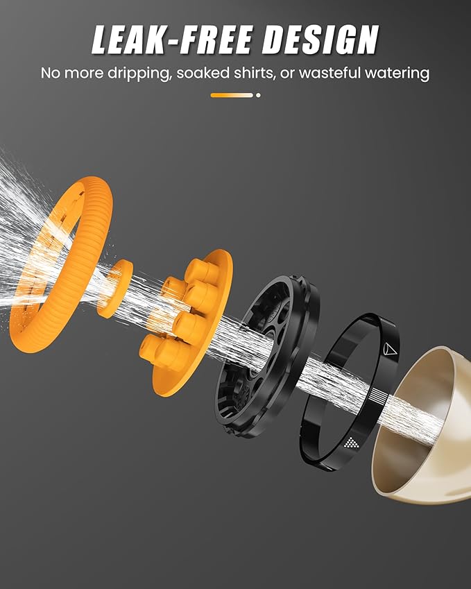 RAINPOINT Garden Hose Nozzle with 9 Adjustable Spray Patterns (without connector, Orange)