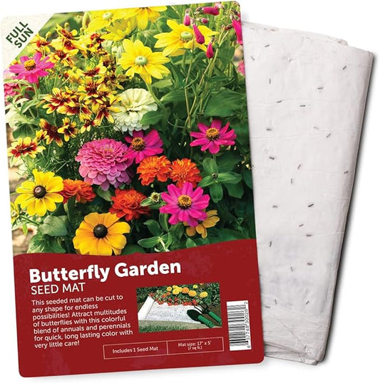 BloomingBulb Seed Mat - Easy to Plant and Grow Garden Seeds - Creates Fragrant, Vibrant Flower (Butterfly Garden)
