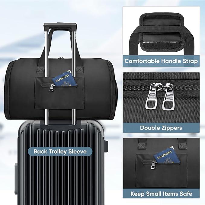 BALEINE Garment Bags for Travel, Water Resistant Carry on Suit Bag