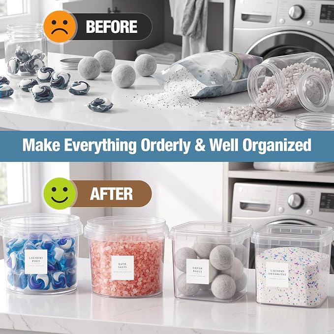 Laundry Pods Container, Laundry Room Organization Storage Jars