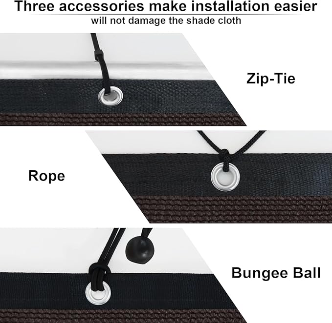 KANAGAWA 90% Sun Shade Cloth 12'X 20' Outdoor Porch Pergola Shade Cover Canopy with Grommets UV Block Privacy Screen for Patio, Backyards, Outdoor, Carport, Garden Chocolate