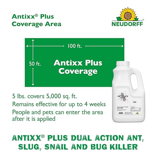 Neudorff ANTIXX Plus Ant & Insect Control Granules for Ants, Crickets, Cutworms, Earwigs, Pillbugs, Slugs, Snails and Sowbugs for Organic Gardening