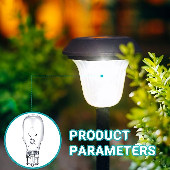 Riakrum T5 Landscape Light Bulbs 12 Volt 4 Watt Landscape Lighting Bulbs Low Voltage Wedge Base Replacement Lamp for Outdoor Garden Deck Yard(10 Pieces)