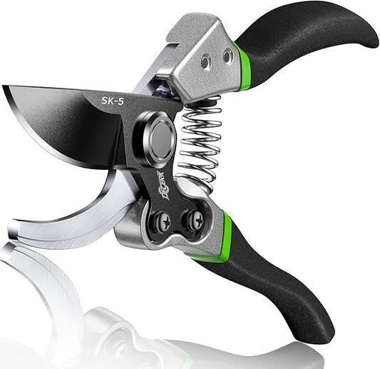 Pruning Shears for Gardening - DECERK 8.5" Professional Bypass Garden Scissors & Clippers, Super Sharp SK5 Blade, Ergonomic Handle Heavy Duty Hand Held Pruners, Gardening Gift for Women Men, 2025 Tool