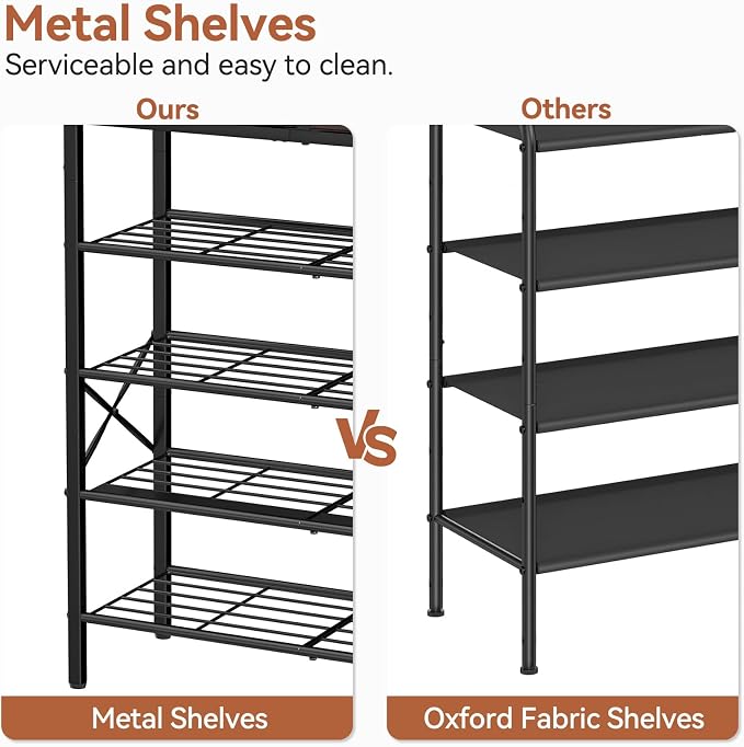 5 Tier Shoe Rack with 2 Drawers, 16-20 Pairs Dark Brown