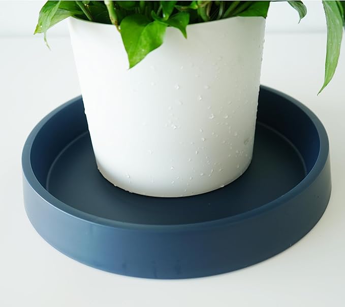 Plant Saucer Tray for Ceramic Plastic Pots, 14 inch Plant Saucers for Indoors, Pot Saucers Trays, Bird Bath Bowls, Flower Planter Water Drip Trays for Pots Base (14", Blue)
