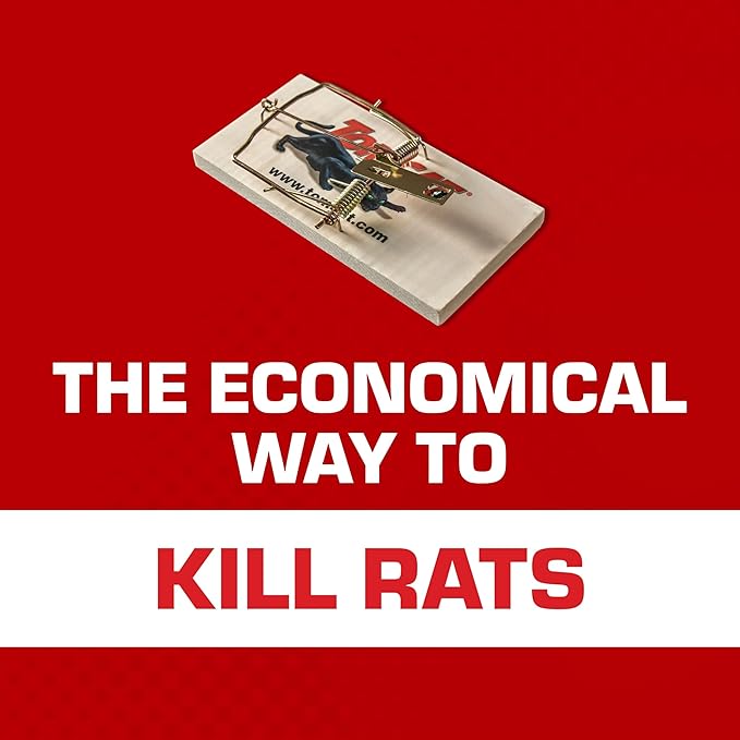 Tomcat Wooden Rat Traps - Disposable Non-Chemical Rat Trap for Homes, Garages and Basements, Single Pack