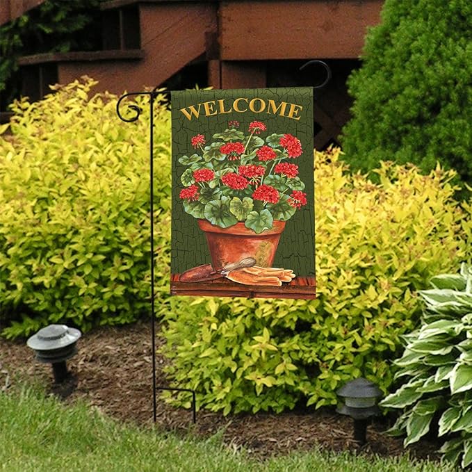 Briarwood Lane Potted Geraniums Summer Garden Flag