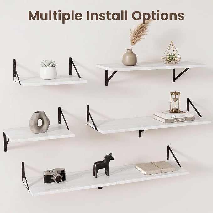 Dreamland Wall Mounted Floating Shelves Set of 2, 16x12, White