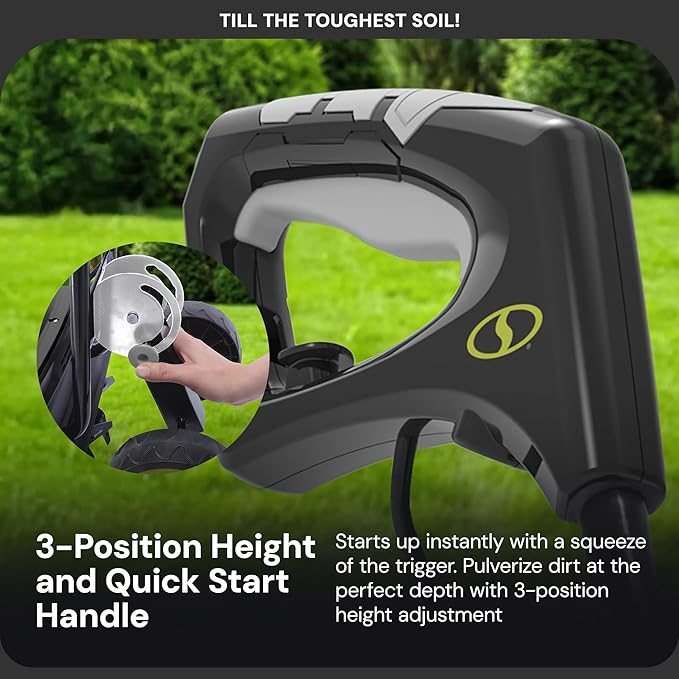 Sun Joe 24V Cordless Garden Tiller Cultivator Kit with Battery and Charger for Weeding, Soil Aeration and Prepping Plant Beds, Black, 24V-X2-TLR14