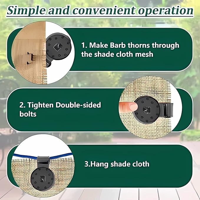 50 Pack Shade Cloth Clips, Sun Shade Net Clip, Fabric Clips, Round Plastic Heavy Duty Lock Grip for Anti Bird Netting, Gardening & Windproof Awning Clamp