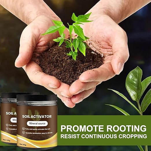 Soil Activator Organic Water-Soluble Soil Improvement Loosening Agent - Boost Root Development & Plant Growth for Vegetables, Flowers, Lawns, Gardens & All Indoor/Outdoor Plants 60g (3PCS)